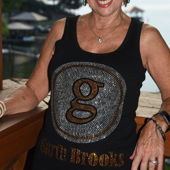 Garth Brooks rhinestone bling sleeveless tank  XS S M L XL XXL 1X 2X 3X 4X 5X - Picture 3 of 7